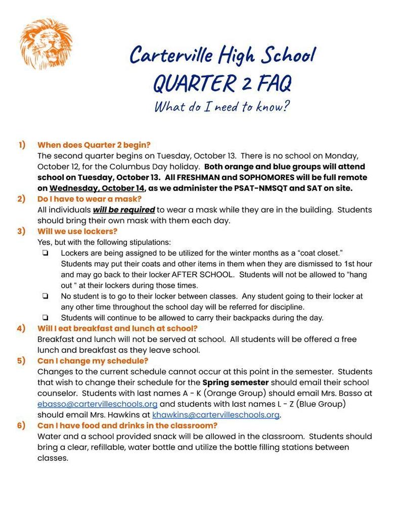 Quarter 2 FAQ