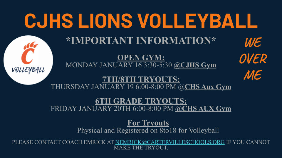 CJHS Volleyball Tryouts