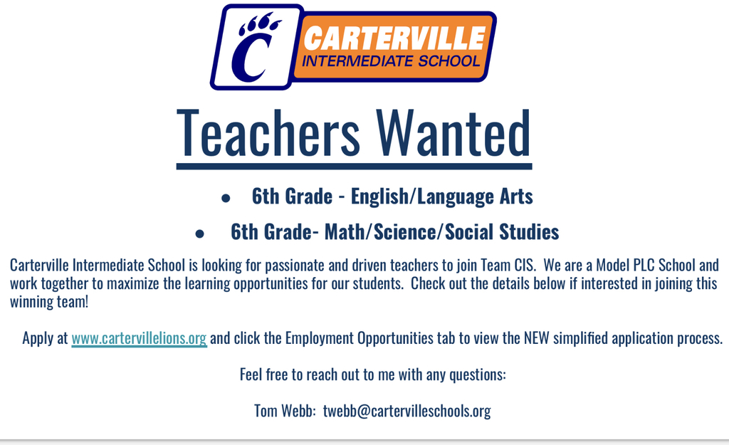 Carterville Intermediate School Teachers Wanted